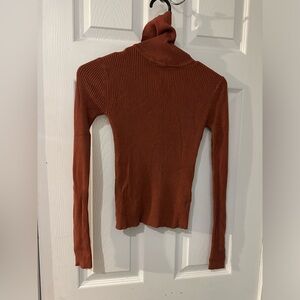 Bluenotes rust burnt orange turtleneck pullover chic fall cozy casual